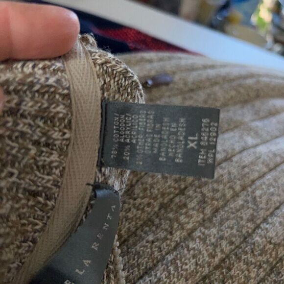 Oscar De La  Renta 1/4 Zip Heathered Sweater Size XL Long Sleeve Cotton Blend - Picture 7 of 9